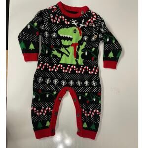 Ugly Christmas sweater Baby Dinosaur onesie 6 Months adorable